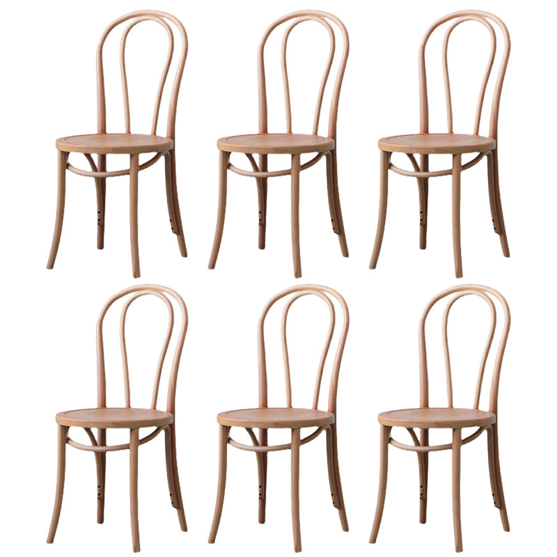 Modern Style Patio Side Chair Windsor Back Armless Dining Chair Natural Wood 6 Piece Set Clearhalo 'Dining Chairs' 'Dining Tables & Seating' 'dining_chair' 'furn' 'furn_dining_chair' 'Furniture' 'Kitchen & Dining Furniture' 6726391
