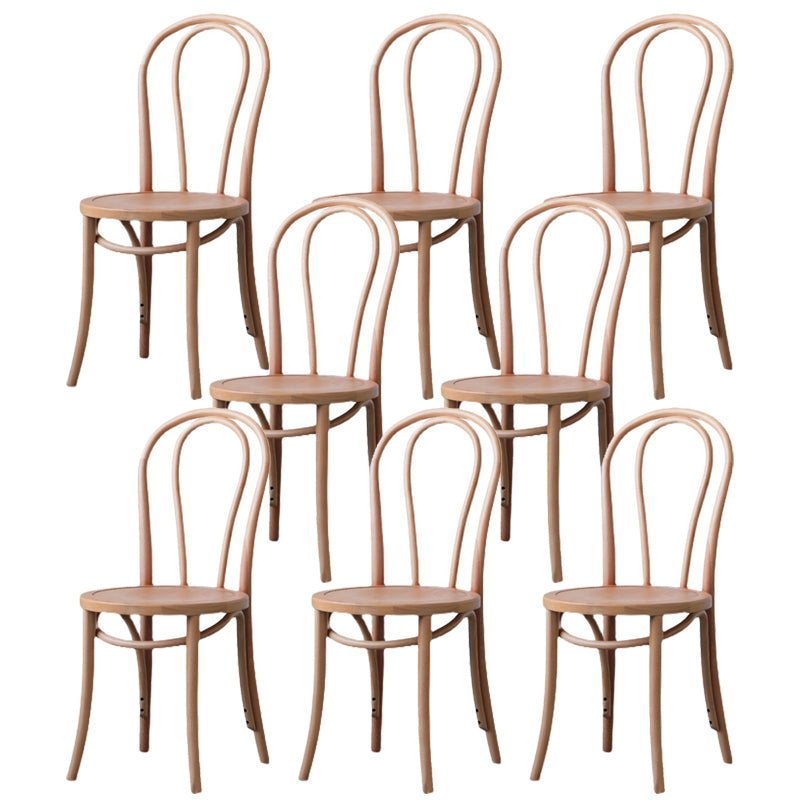 Modern Style Patio Side Chair Windsor Back Armless Dining Chair Natural Wood 8 Piece Set Clearhalo 'Dining Chairs' 'Dining Tables & Seating' 'dining_chair' 'furn' 'furn_dining_chair' 'Furniture' 'Kitchen & Dining Furniture' 6726392