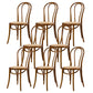 Modern Style Patio Side Chair Windsor Back Armless Dining Chair Nut-Brown Wicker & Rattan 8 Piece Set Clearhalo 'Dining Chairs' 'Dining Tables & Seating' 'dining_chair' 'furn' 'furn_dining_chair' 'Furniture' 'Kitchen & Dining Furniture' 6726404