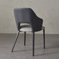 Eigentijdse kunstleren eetkamerstoelen met zwarte poten en fauteuil