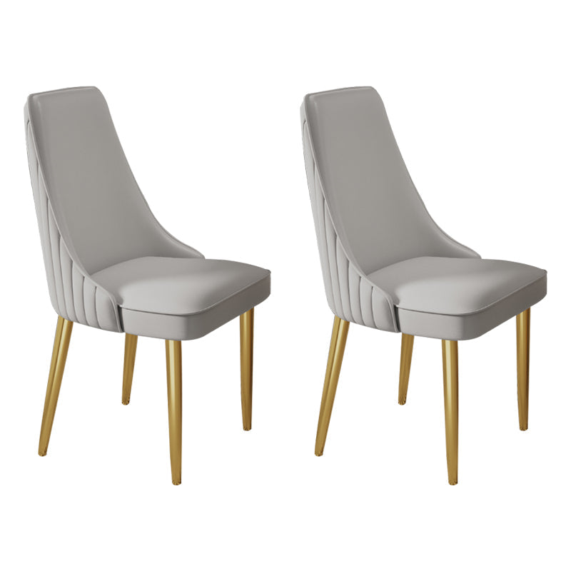 Home Glam Dining Side Chair Kitchen Faux Leather Upholstered Chair