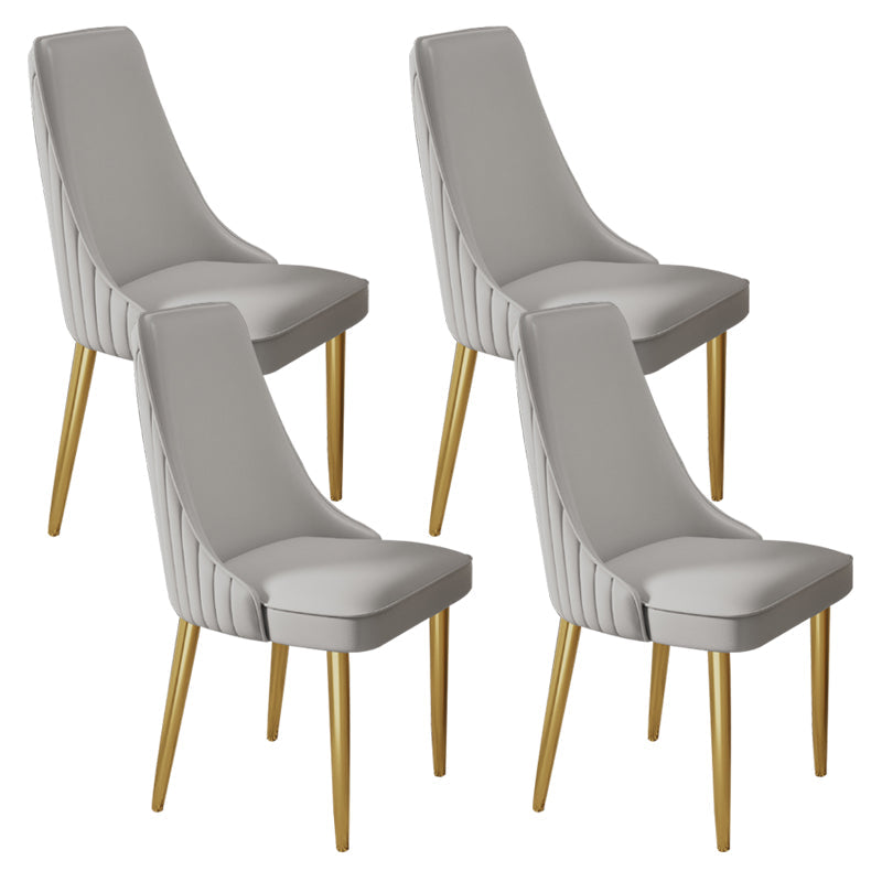 Home Glam Dining Side Chair Kitchen Faux Leather Upholstered Chair