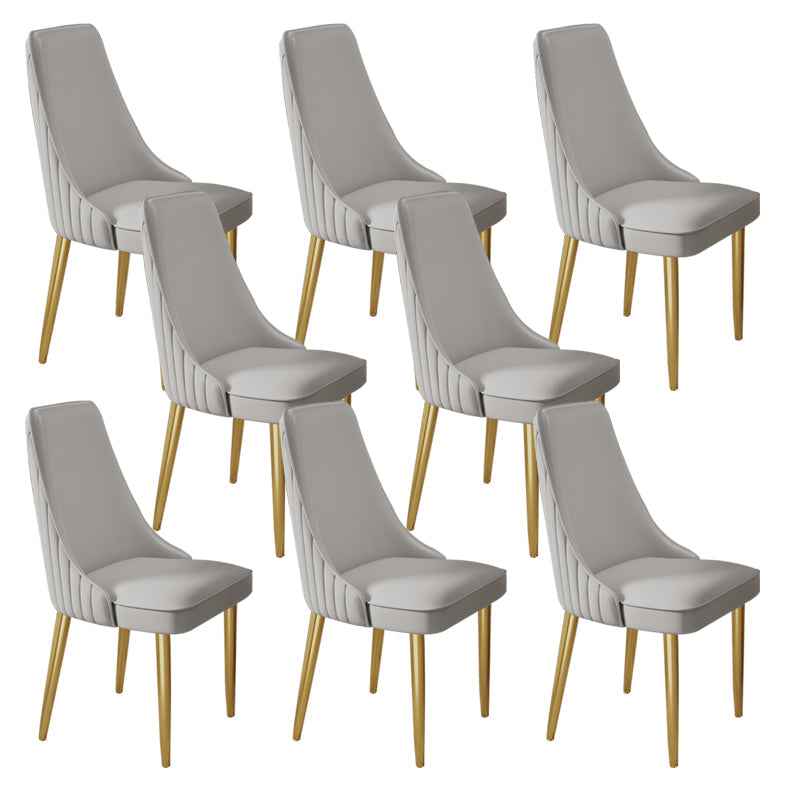 Home Glam Dining Side Chair Kitchen Faux Leather Upholstered Chair