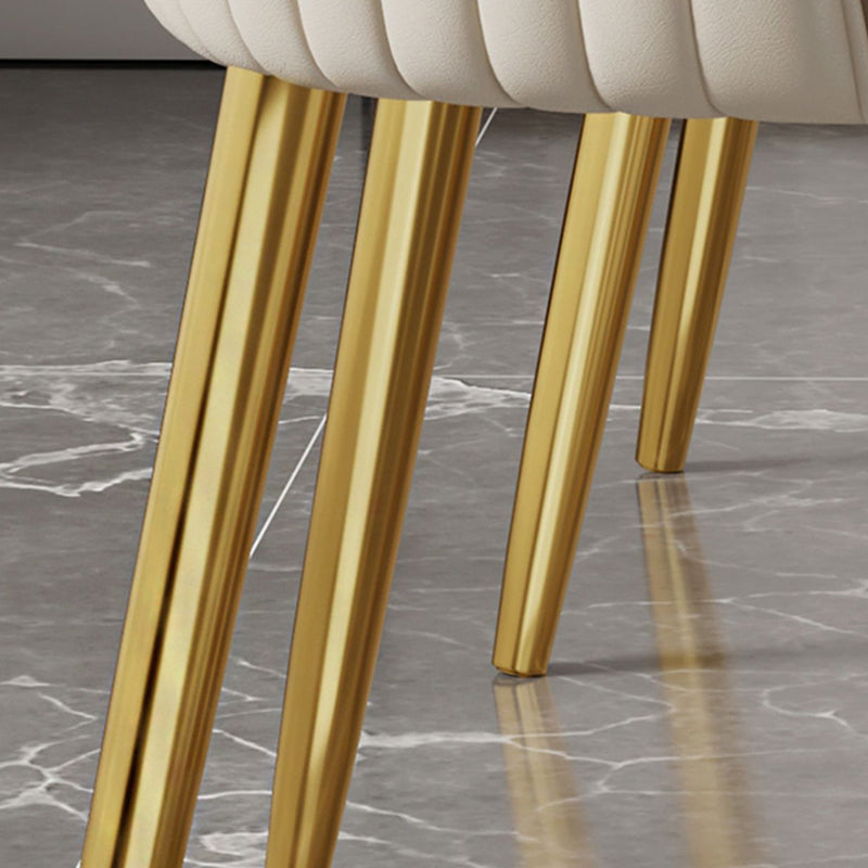 Home Glam Dining Side Chair Kitchen Faux Leather Upholstered Chair