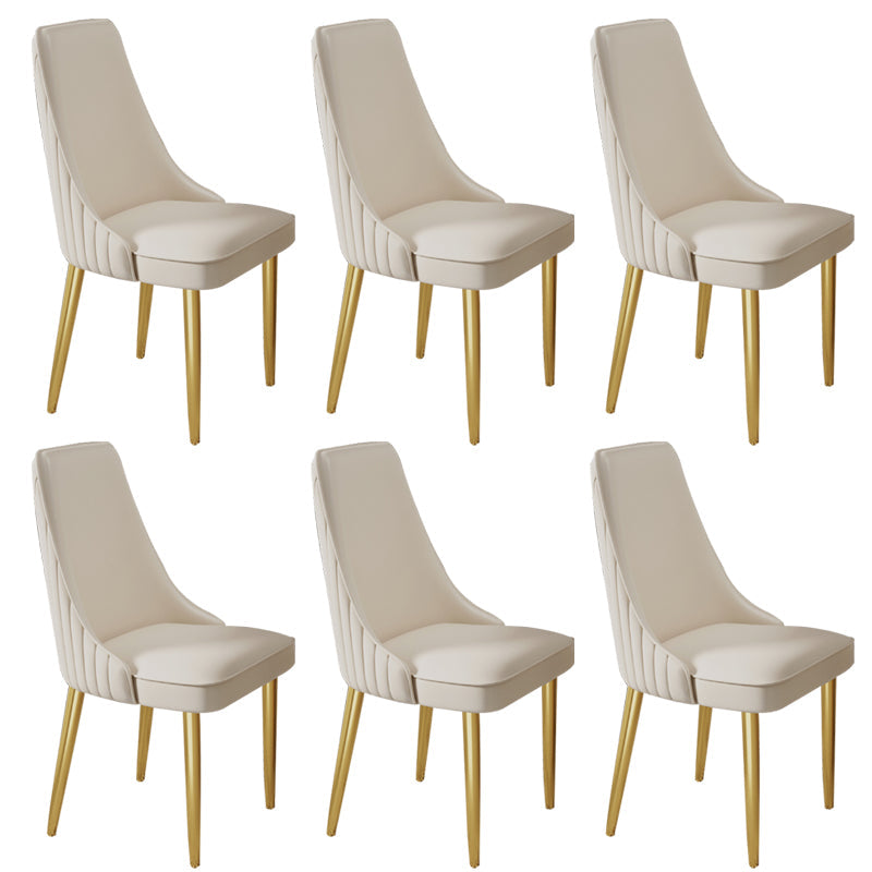 Home Glam Dining Side Chair Kitchen Faux Leather Upholstered Chair