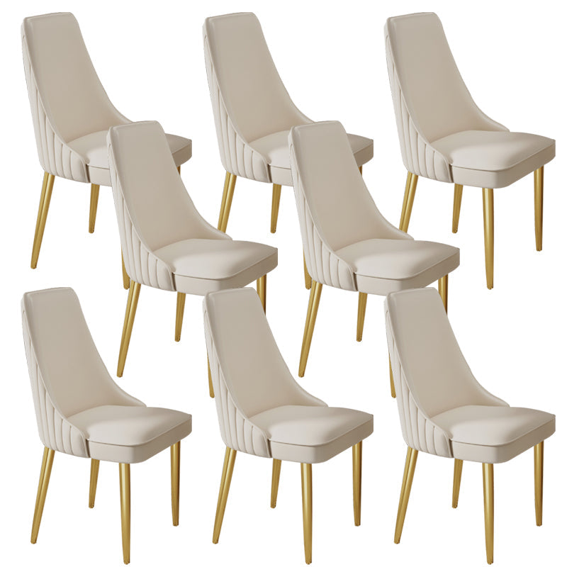 Home Glam Dining Side Chair Kitchen Faux Leather Upholstered Chair