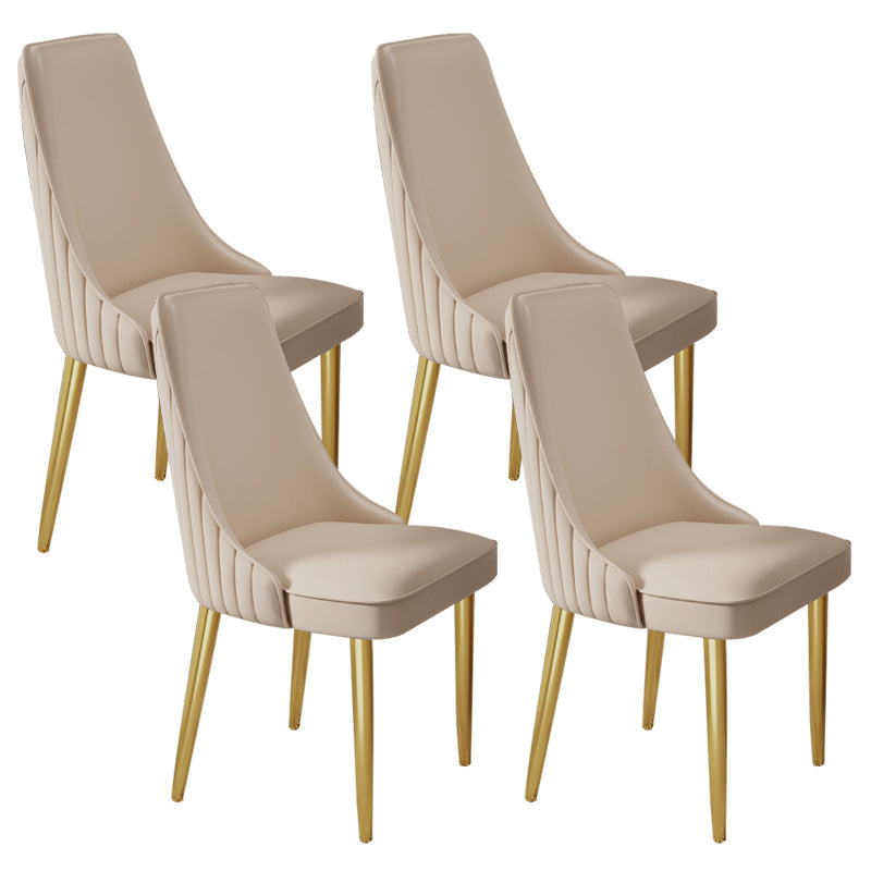 Home Glam Dining Side Chair Kitchen Faux Leather Upholstered Chair