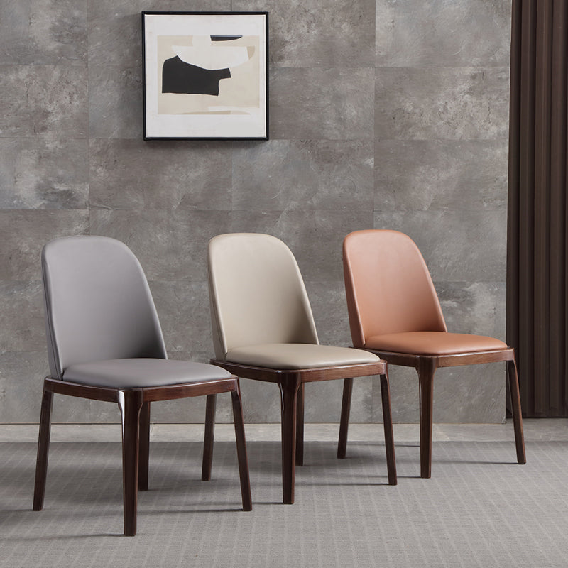Faux Leather Dining Chairs Industrial Parsons Armless Side Chair Clearhalo 'Dining Chairs' 'Dining Tables & Seating' 'dining_chair' 'furn' 'furn_dining_chair' 'Furniture' 'Kitchen & Dining Furniture' 6726607