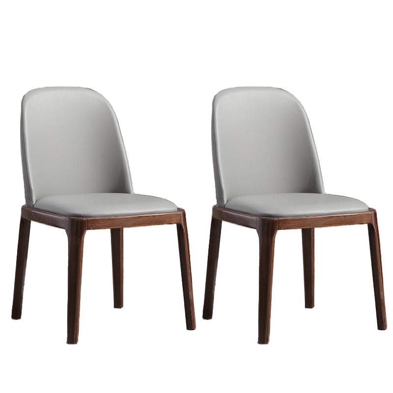 Faux Leather Dining Chairs Industrial Parsons Armless Side Chair Milk Gray 2 Piece Set Clearhalo 'Dining Chairs' 'Dining Tables & Seating' 'dining_chair' 'furn' 'furn_dining_chair' 'Furniture' 'Kitchen & Dining Furniture' 6726608