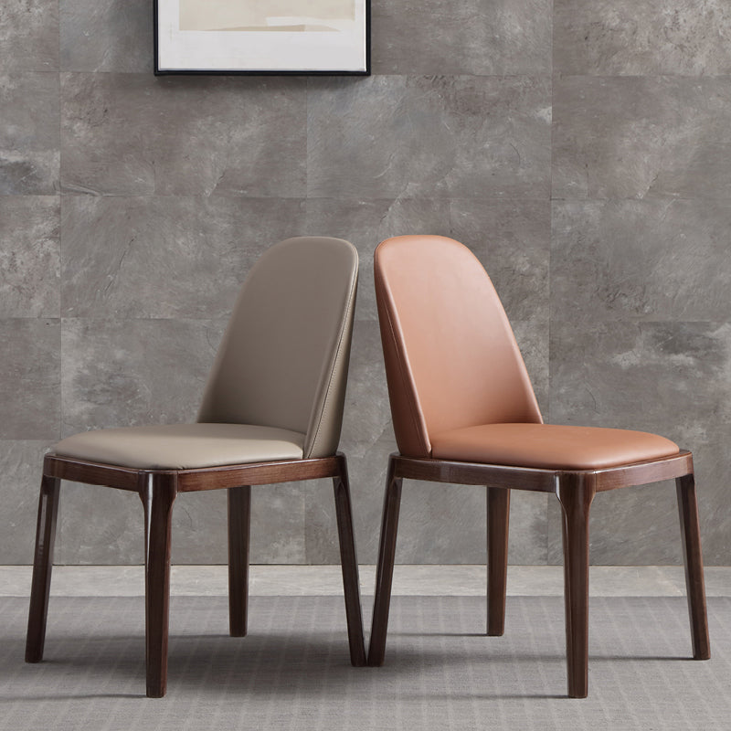 Faux Leather Dining Chairs Industrial Parsons Armless Side Chair Clearhalo 'Dining Chairs' 'Dining Tables & Seating' 'dining_chair' 'furn' 'furn_dining_chair' 'Furniture' 'Kitchen & Dining Furniture' 6726609