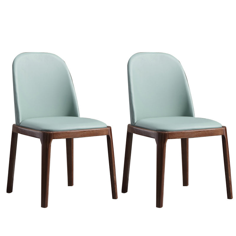 Faux Leather Dining Chairs Industrial Parsons Armless Side Chair Light Blue 2 Piece Set Clearhalo 'Dining Chairs' 'Dining Tables & Seating' 'dining_chair' 'furn' 'furn_dining_chair' 'Furniture' 'Kitchen & Dining Furniture' 6726610