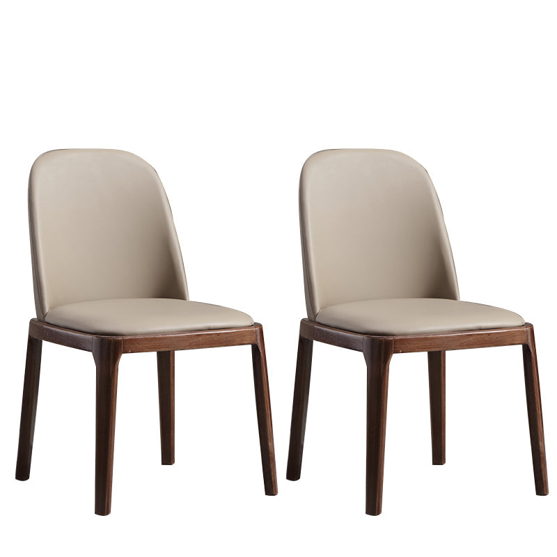 Faux Leather Dining Chairs Industrial Parsons Armless Side Chair Khaki 2 Piece Set Clearhalo 'Dining Chairs' 'Dining Tables & Seating' 'dining_chair' 'furn' 'furn_dining_chair' 'Furniture' 'Kitchen & Dining Furniture' 6726612