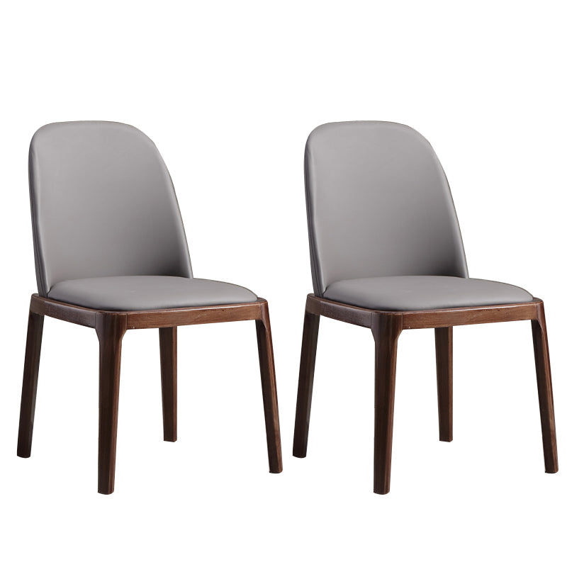 Faux Leather Dining Chairs Industrial Parsons Armless Side Chair Dark Gray 2 Piece Set Clearhalo 'Dining Chairs' 'Dining Tables & Seating' 'dining_chair' 'furn' 'furn_dining_chair' 'Furniture' 'Kitchen & Dining Furniture' 6726615