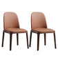 Faux Leather Dining Chairs Industrial Parsons Armless Side Chair Dark Coffee 2 Piece Set Clearhalo 'Dining Chairs' 'Dining Tables & Seating' 'dining_chair' 'furn' 'furn_dining_chair' 'Furniture' 'Kitchen & Dining Furniture' 6726625
