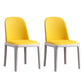 Faux Leather Dining Chairs Industrial Parsons Armless Side Chair Yellow 2 Piece Set Clearhalo 'Dining Chairs' 'Dining Tables & Seating' 'dining_chair' 'furn' 'furn_dining_chair' 'Furniture' 'Kitchen & Dining Furniture' 6726627