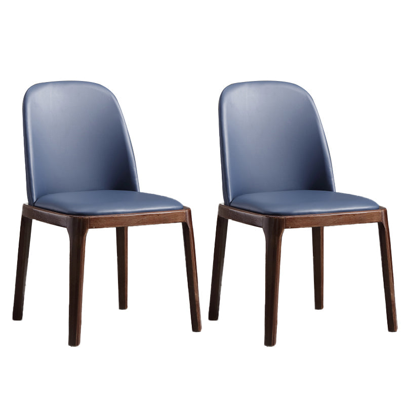 Faux Leather Dining Chairs Industrial Parsons Armless Side Chair Blue 2 Piece Set Clearhalo 'Dining Chairs' 'Dining Tables & Seating' 'dining_chair' 'furn' 'furn_dining_chair' 'Furniture' 'Kitchen & Dining Furniture' 6726629