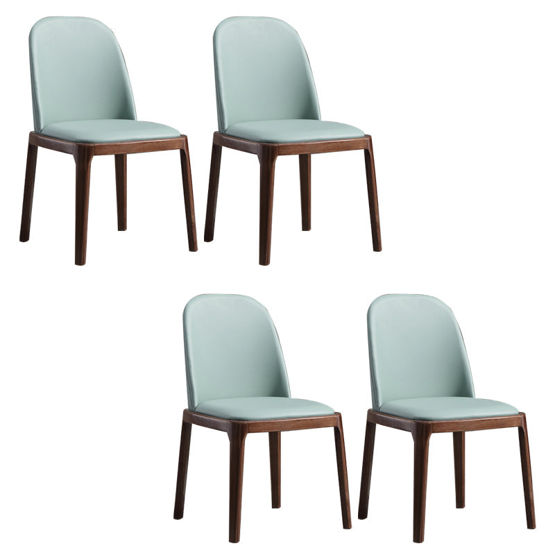 Faux Leather Dining Chairs Industrial Parsons Armless Side Chair Light Blue 4 Piece Set Clearhalo 'Dining Chairs' 'Dining Tables & Seating' 'dining_chair' 'furn' 'furn_dining_chair' 'Furniture' 'Kitchen & Dining Furniture' 6726636
