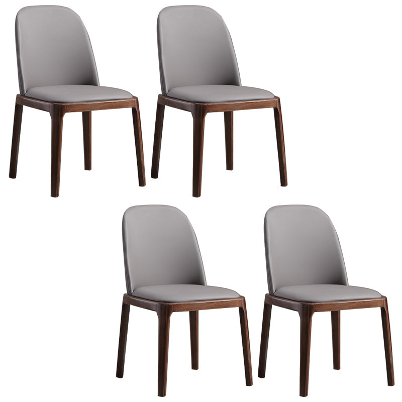 Faux Leather Dining Chairs Industrial Parsons Armless Side Chair Dark Gray 4 Piece Set Clearhalo 'Dining Chairs' 'Dining Tables & Seating' 'dining_chair' 'furn' 'furn_dining_chair' 'Furniture' 'Kitchen & Dining Furniture' 6726639