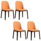 Faux Leather Dining Chairs Industrial Parsons Armless Side Chair Orange Red 4 Piece Set Clearhalo 'Dining Chairs' 'Dining Tables & Seating' 'dining_chair' 'furn' 'furn_dining_chair' 'Furniture' 'Kitchen & Dining Furniture' 6726641