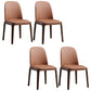 Faux Leather Dining Chairs Industrial Parsons Armless Side Chair Dark Coffee 4 Piece Set Clearhalo 'Dining Chairs' 'Dining Tables & Seating' 'dining_chair' 'furn' 'furn_dining_chair' 'Furniture' 'Kitchen & Dining Furniture' 6726644
