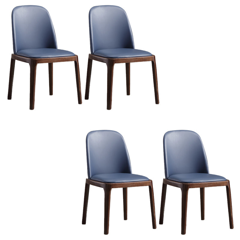 Faux Leather Dining Chairs Industrial Parsons Armless Side Chair Blue 4 Piece Set Clearhalo 'Dining Chairs' 'Dining Tables & Seating' 'dining_chair' 'furn' 'furn_dining_chair' 'Furniture' 'Kitchen & Dining Furniture' 6726646