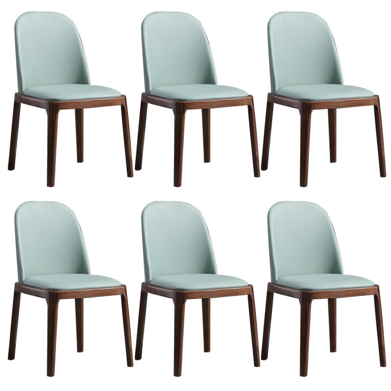 Faux Leather Dining Chairs Industrial Parsons Armless Side Chair Light Blue 6 Piece Set Clearhalo 'Dining Chairs' 'Dining Tables & Seating' 'dining_chair' 'furn' 'furn_dining_chair' 'Furniture' 'Kitchen & Dining Furniture' 6726649