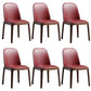Faux Leather Dining Chairs Industrial Parsons Armless Side Chair Crimson 6 Piece Set Clearhalo 'Dining Chairs' 'Dining Tables & Seating' 'dining_chair' 'furn' 'furn_dining_chair' 'Furniture' 'Kitchen & Dining Furniture' 6726651