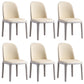 Faux Leather Dining Chairs Industrial Parsons Armless Side Chair Beige 6 Piece Set Clearhalo 'Dining Chairs' 'Dining Tables & Seating' 'dining_chair' 'furn' 'furn_dining_chair' 'Furniture' 'Kitchen & Dining Furniture' 6726655