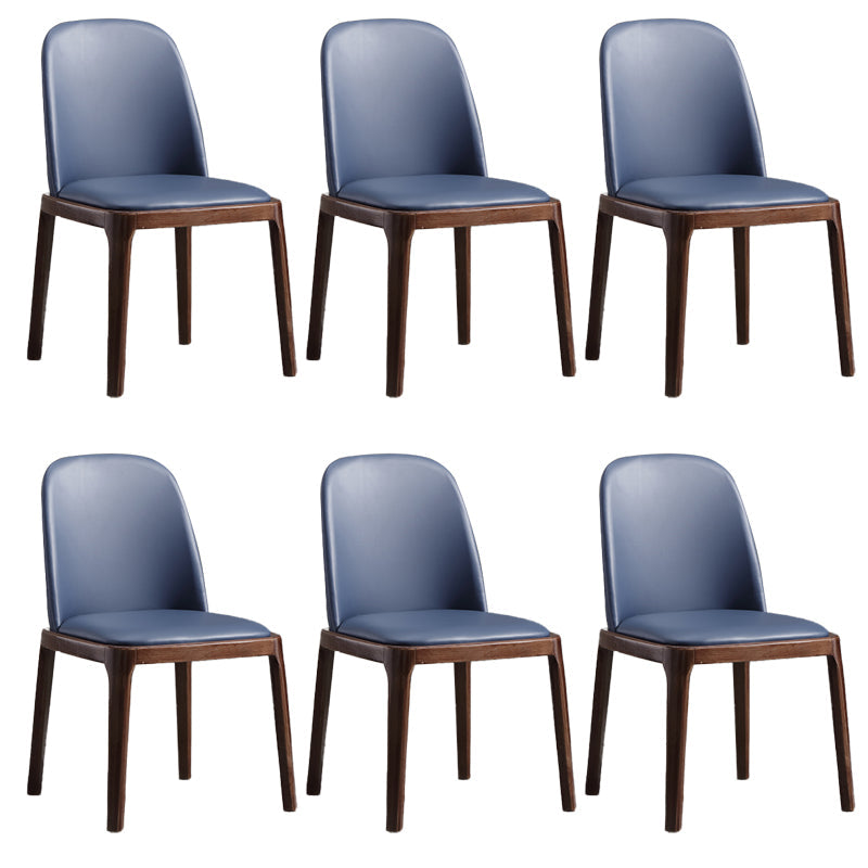 Faux Leather Dining Chairs Industrial Parsons Armless Side Chair Blue 6 Piece Set Clearhalo 'Dining Chairs' 'Dining Tables & Seating' 'dining_chair' 'furn' 'furn_dining_chair' 'Furniture' 'Kitchen & Dining Furniture' 6726659