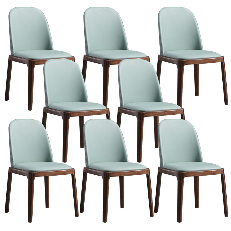 Faux Leather Dining Chairs Industrial Parsons Armless Side Chair Light Blue 8 Piece Set Clearhalo 'Dining Chairs' 'Dining Tables & Seating' 'dining_chair' 'furn' 'furn_dining_chair' 'Furniture' 'Kitchen & Dining Furniture' 6726662