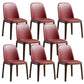 Faux Leather Dining Chairs Industrial Parsons Armless Side Chair Crimson 8 Piece Set Clearhalo 'Dining Chairs' 'Dining Tables & Seating' 'dining_chair' 'furn' 'furn_dining_chair' 'Furniture' 'Kitchen & Dining Furniture' 6726664