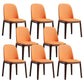 Faux Leather Dining Chairs Industrial Parsons Armless Side Chair Orange Red 8 Piece Set Clearhalo 'Dining Chairs' 'Dining Tables & Seating' 'dining_chair' 'furn' 'furn_dining_chair' 'Furniture' 'Kitchen & Dining Furniture' 6726667