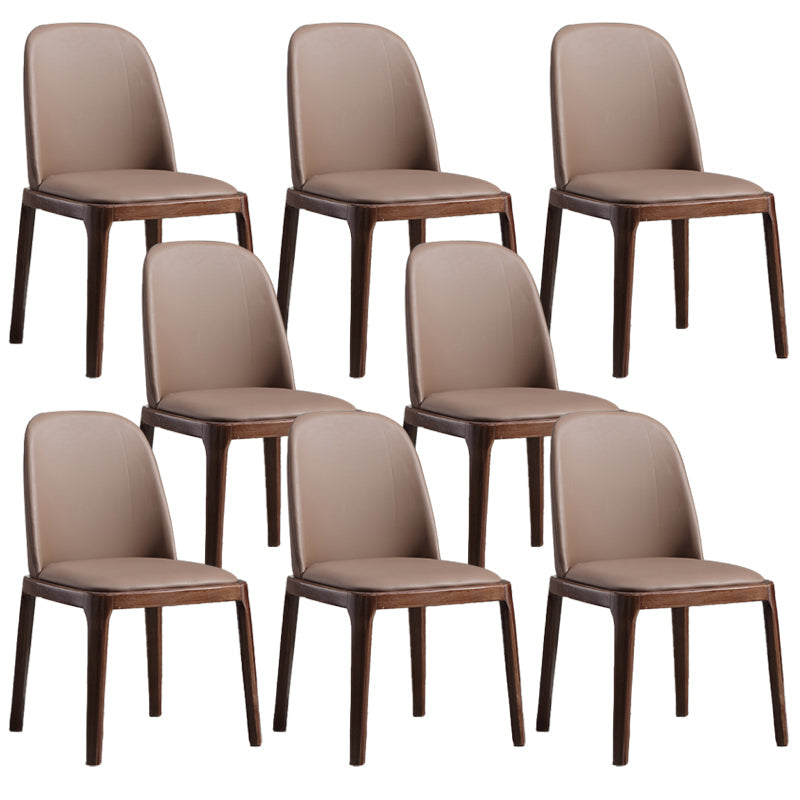 Faux Leather Dining Chairs Industrial Parsons Armless Side Chair Coffee 8 Piece Set Clearhalo 'Dining Chairs' 'Dining Tables & Seating' 'dining_chair' 'furn' 'furn_dining_chair' 'Furniture' 'Kitchen & Dining Furniture' 6726669