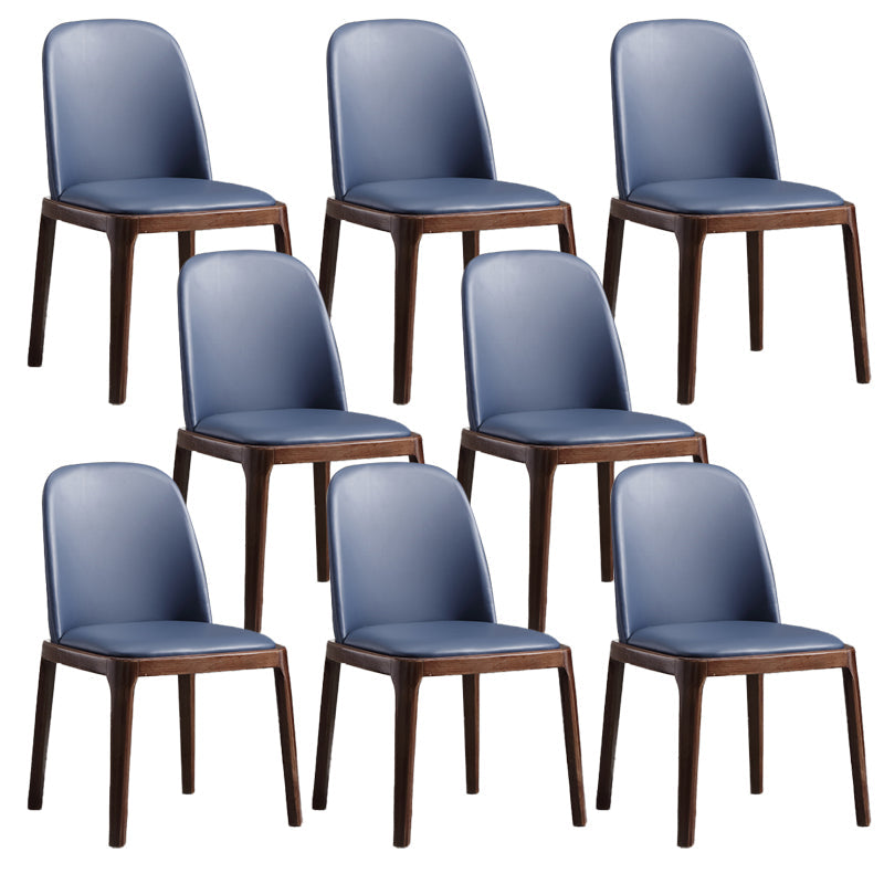 Faux Leather Dining Chairs Industrial Parsons Armless Side Chair Blue 8 Piece Set Clearhalo 'Dining Chairs' 'Dining Tables & Seating' 'dining_chair' 'furn' 'furn_dining_chair' 'Furniture' 'Kitchen & Dining Furniture' 6726672