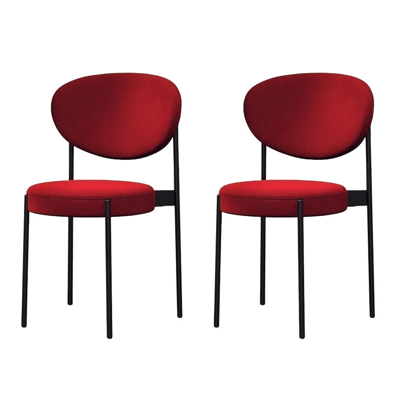 Glam Style Dining Chair Open Back Restaurant Armless Side Chair Red Flannel 2 Piece Set Clearhalo 'Dining Chairs' 'Dining Tables & Seating' 'dining_chair' 'furn' 'furn_dining_chair' 'Furniture' 'Kitchen & Dining Furniture' 6726700