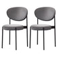 Glam Style Dining Chair Open Back Restaurant Armless Side Chair Grey Flannel 2 Piece Set Clearhalo 'Dining Chairs' 'Dining Tables & Seating' 'dining_chair' 'furn' 'furn_dining_chair' 'Furniture' 'Kitchen & Dining Furniture' 6726702