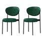 Glam Style Dining Chair Open Back Restaurant Armless Side Chair Blackish Green PU（Polyurethane） 2 Piece Set Clearhalo 'Dining Chairs' 'Dining Tables & Seating' 'dining_chair' 'furn' 'furn_dining_chair' 'Furniture' 'Kitchen & Dining Furniture' 6726703