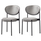 Glam Style Dining Chair Open Back Restaurant Armless Side Chair Grey PU（Polyurethane） 2 Piece Set Clearhalo 'Dining Chairs' 'Dining Tables & Seating' 'dining_chair' 'furn' 'furn_dining_chair' 'Furniture' 'Kitchen & Dining Furniture' 6726707