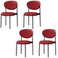 Glam Style Dining Chair Open Back Restaurant Armless Side Chair Red PU（Polyurethane） 4 Piece Set Clearhalo 'Dining Chairs' 'Dining Tables & Seating' 'dining_chair' 'furn' 'furn_dining_chair' 'Furniture' 'Kitchen & Dining Furniture' 6726710