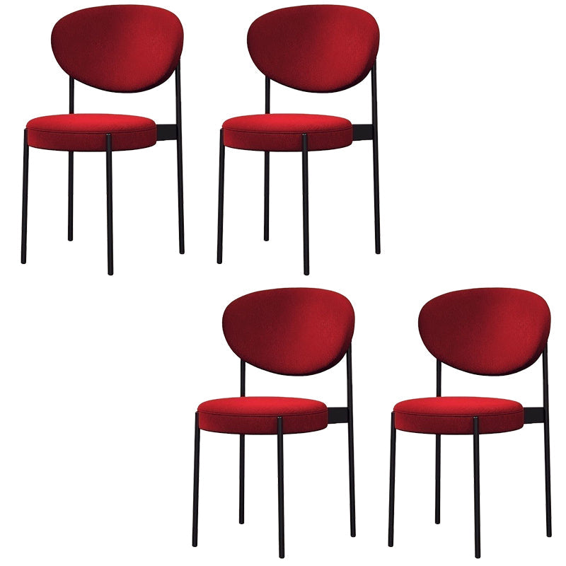Glam Style Dining Chair Open Back Restaurant Armless Side Chair Red Flannel 4 Piece Set Clearhalo 'Dining Chairs' 'Dining Tables & Seating' 'dining_chair' 'furn' 'furn_dining_chair' 'Furniture' 'Kitchen & Dining Furniture' 6726712