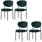 Glam Style Dining Chair Open Back Restaurant Armless Side Chair Blackish Green Flannel 4 Piece Set Clearhalo 'Dining Chairs' 'Dining Tables & Seating' 'dining_chair' 'furn' 'furn_dining_chair' 'Furniture' 'Kitchen & Dining Furniture' 6726713