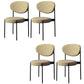 Glam Style Dining Chair Open Back Restaurant Armless Side Chair Yellow Houndstooth Fabric 4 Piece Set Clearhalo 'Dining Chairs' 'Dining Tables & Seating' 'dining_chair' 'furn' 'furn_dining_chair' 'Furniture' 'Kitchen & Dining Furniture' 6726716