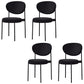 Glam Style Dining Chair Open Back Restaurant Armless Side Chair Black Flannel 4 Piece Set Clearhalo 'Dining Chairs' 'Dining Tables & Seating' 'dining_chair' 'furn' 'furn_dining_chair' 'Furniture' 'Kitchen & Dining Furniture' 6726718