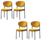 Glam Style Dining Chair Open Back Restaurant Armless Side Chair Yellow Flannel 4 Piece Set Clearhalo 'Dining Chairs' 'Dining Tables & Seating' 'dining_chair' 'furn' 'furn_dining_chair' 'Furniture' 'Kitchen & Dining Furniture' 6726720