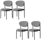 Glam Style Dining Chair Open Back Restaurant Armless Side Chair Black White Plaid Fabric 4 Piece Set Clearhalo 'Dining Chairs' 'Dining Tables & Seating' 'dining_chair' 'furn' 'furn_dining_chair' 'Furniture' 'Kitchen & Dining Furniture' 6726721