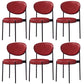 Glam Style Dining Chair Open Back Restaurant Armless Side Chair Red PU（Polyurethane） 6 Piece Set Clearhalo 'Dining Chairs' 'Dining Tables & Seating' 'dining_chair' 'furn' 'furn_dining_chair' 'Furniture' 'Kitchen & Dining Furniture' 6726722