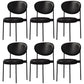 Glam Style Dining Chair Open Back Restaurant Armless Side Chair Black PU（Polyurethane） 6 Piece Set Clearhalo 'Dining Chairs' 'Dining Tables & Seating' 'dining_chair' 'furn' 'furn_dining_chair' 'Furniture' 'Kitchen & Dining Furniture' 6726723