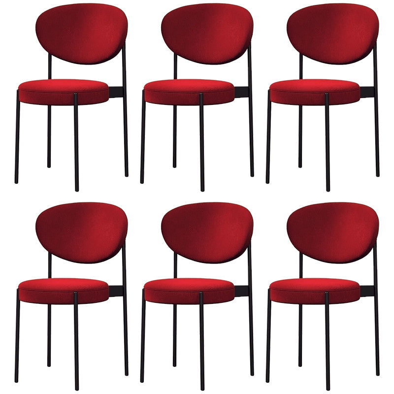 Glam Style Dining Chair Open Back Restaurant Armless Side Chair Red Flannel 6 Piece Set Clearhalo 'Dining Chairs' 'Dining Tables & Seating' 'dining_chair' 'furn' 'furn_dining_chair' 'Furniture' 'Kitchen & Dining Furniture' 6726724