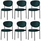 Glam Style Dining Chair Open Back Restaurant Armless Side Chair Blackish Green Flannel 6 Piece Set Clearhalo 'Dining Chairs' 'Dining Tables & Seating' 'dining_chair' 'furn' 'furn_dining_chair' 'Furniture' 'Kitchen & Dining Furniture' 6726725