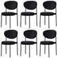 Glam Style Dining Chair Open Back Restaurant Armless Side Chair Black Flannel 6 Piece Set Clearhalo 'Dining Chairs' 'Dining Tables & Seating' 'dining_chair' 'furn' 'furn_dining_chair' 'Furniture' 'Kitchen & Dining Furniture' 6726730